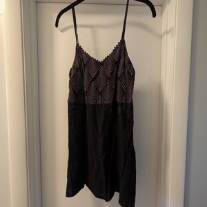 Black Tank Top With Cute Embroidered Design